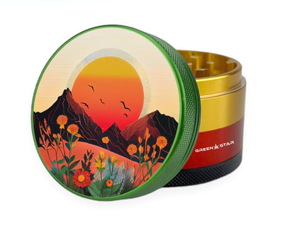 Green Star | 2.5" (63mm) Herb Grinder - Spring Sunrise Design_1