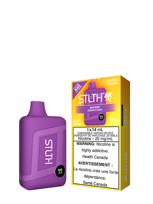 Quad Berry STLTH 8K PRO Disposable (Carton of 5 Units) - Rigs N Clouds Canada