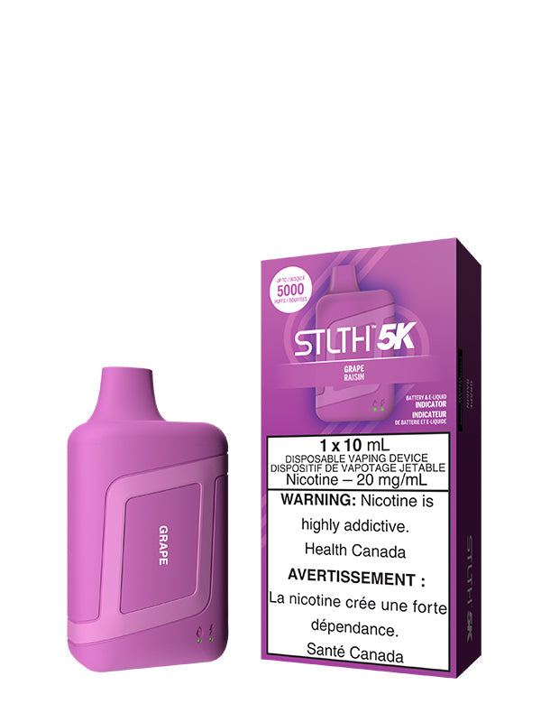 Grape STLTH 5K Disposable (Carton of 5 Units) - Rigs N Clouds Canada