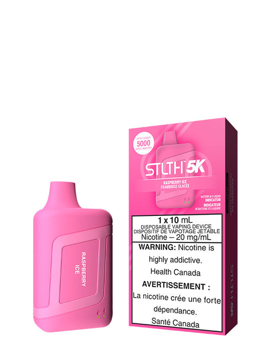 Raspberry Ice STLTH 5K Disposable (Carton of 5 Units) - Rigs N Clouds Canada