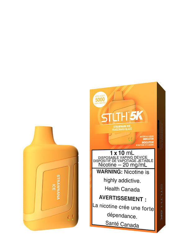 Strawnana Ice STLTH 5K Disposable (Carton of 5 Units) - Rigs N Clouds Canada