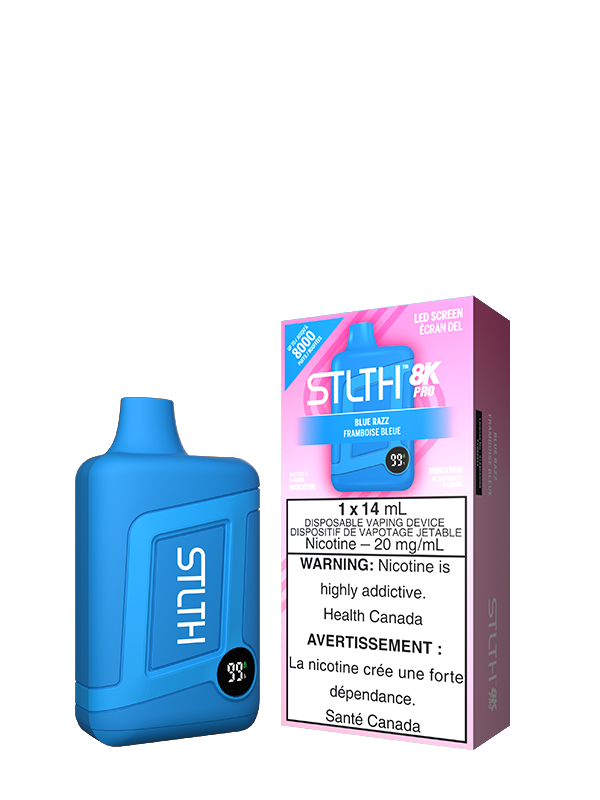 Blue Razz (NO ICE) STLTH 8K PRO Disposable (Carton of 5 Units) - Rigs N Clouds Canada