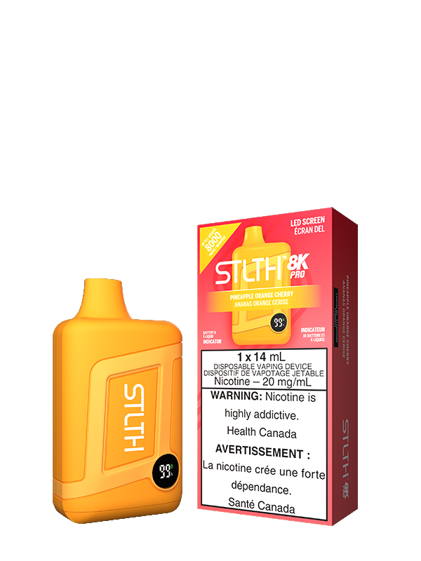 Pineapple Orange Cherry STLTH 8K PRO Disposable (Carton of 5 Units) - Rigs N Clouds Canada