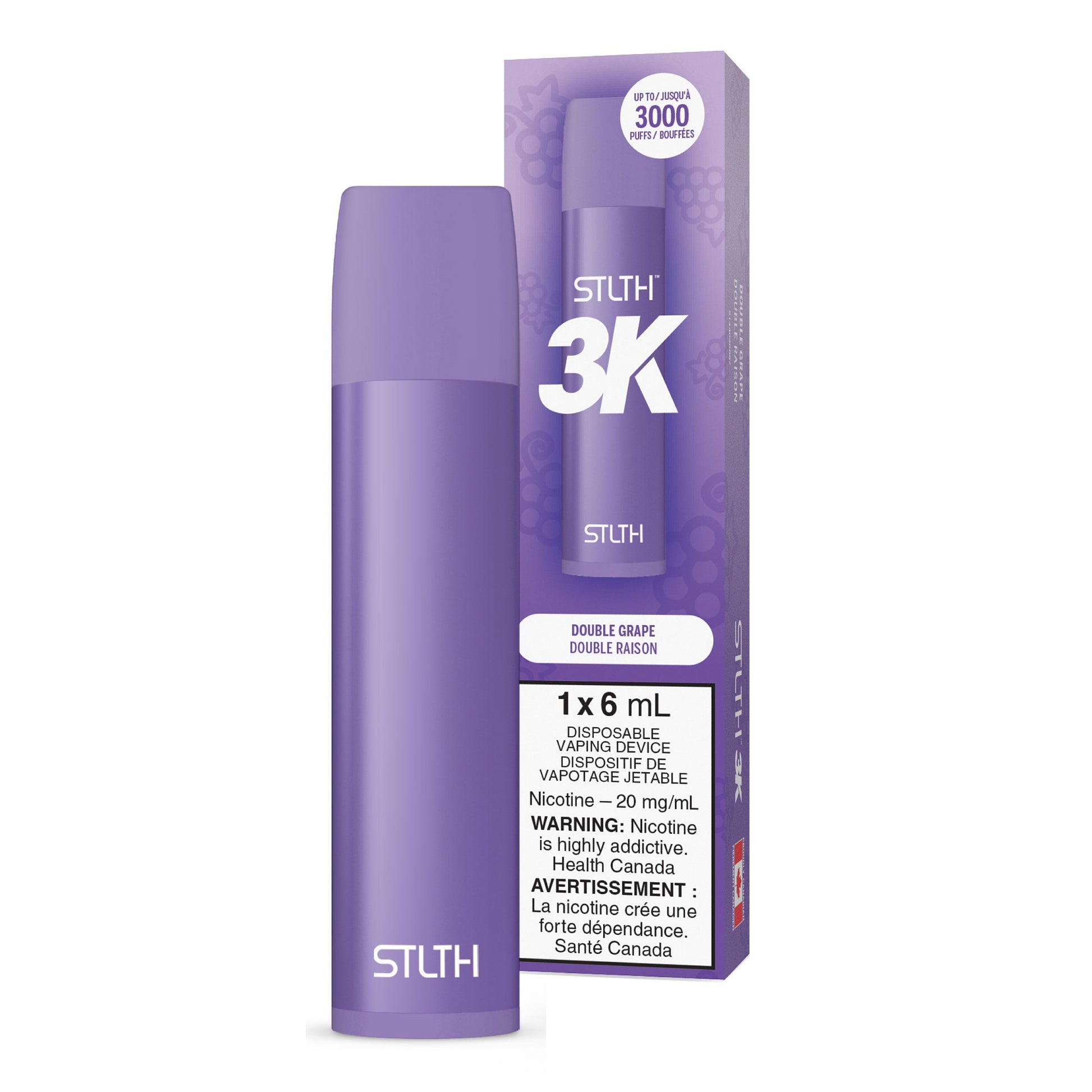 Double Grape STLTH 3K Disposable (Carton of 6 Units) - Rigs N Clouds Canada