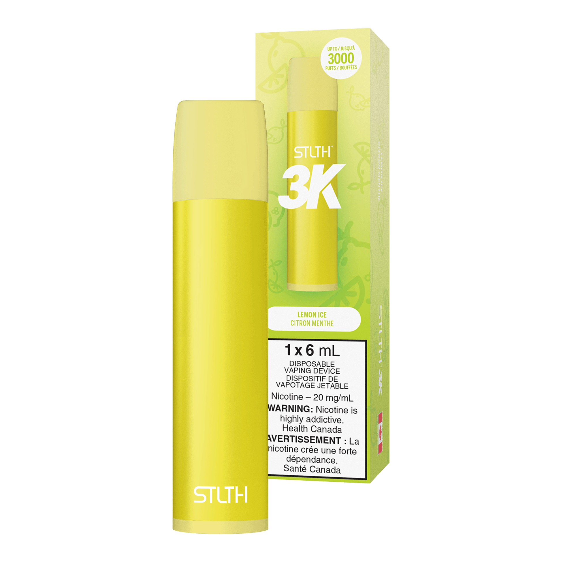 Lemon Ice STLTH 3K Disposable (Carton of 6 Units) - Rigs N Clouds Canada