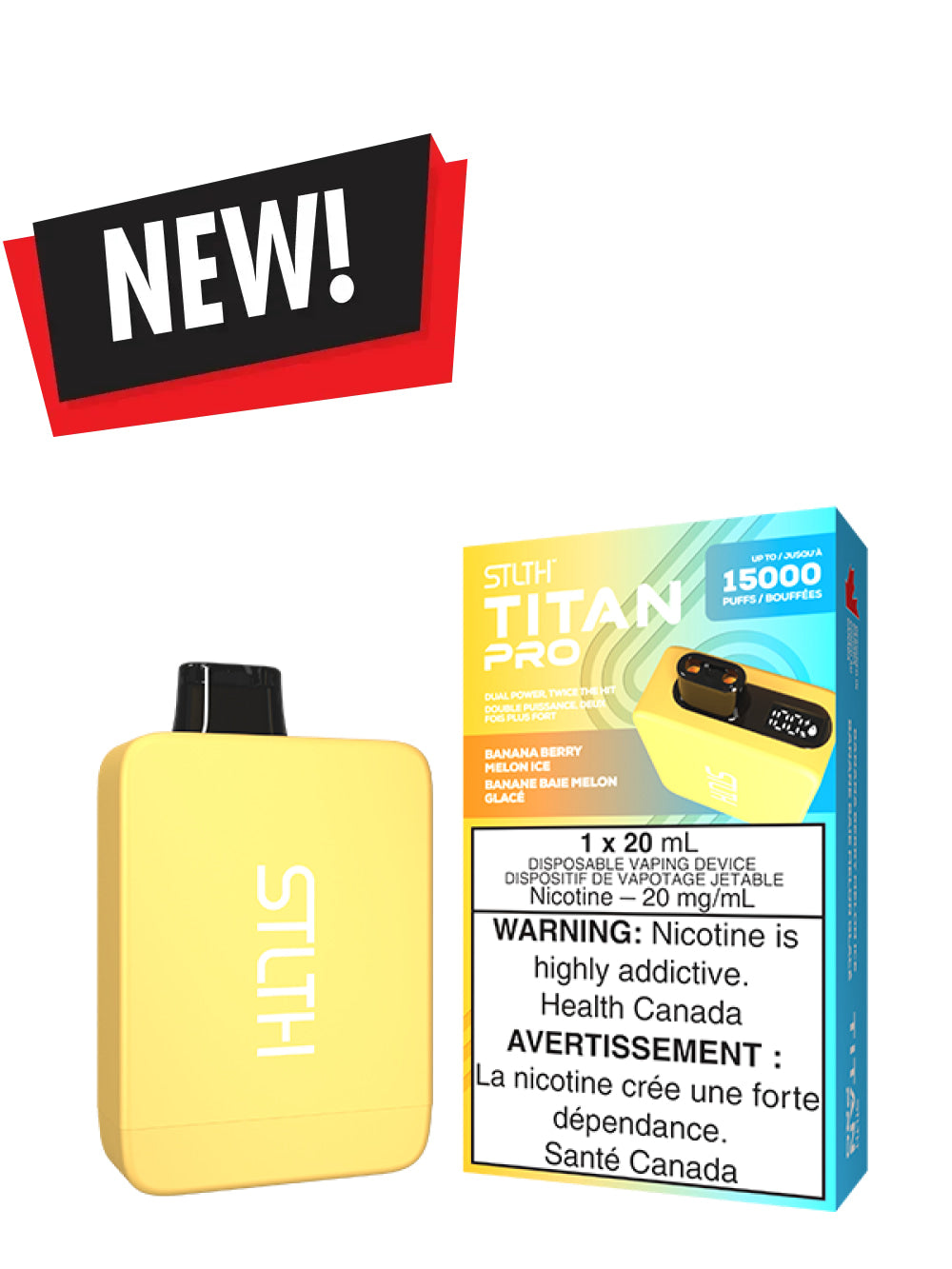 Banana Berry Melon Ice STLTH TITAN PRO Disposable (Carton of 5 Units) - Rigs N Clouds Canada