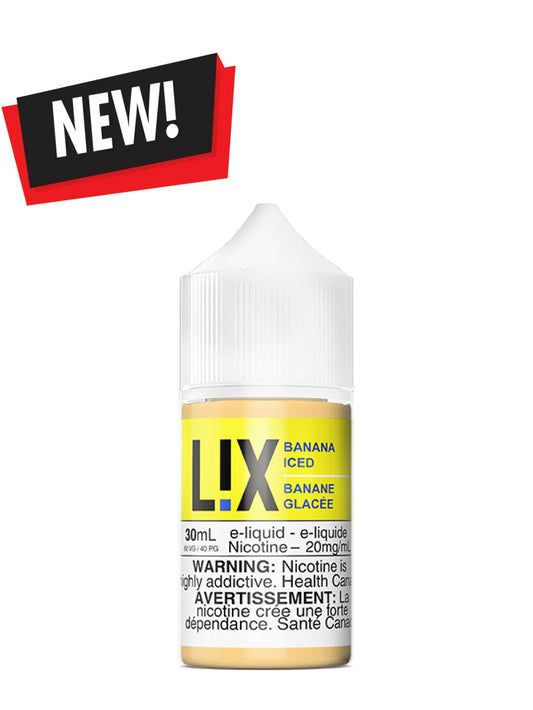 Banana Iced Salts 30ml by L!X - Rigs N Clouds Canada