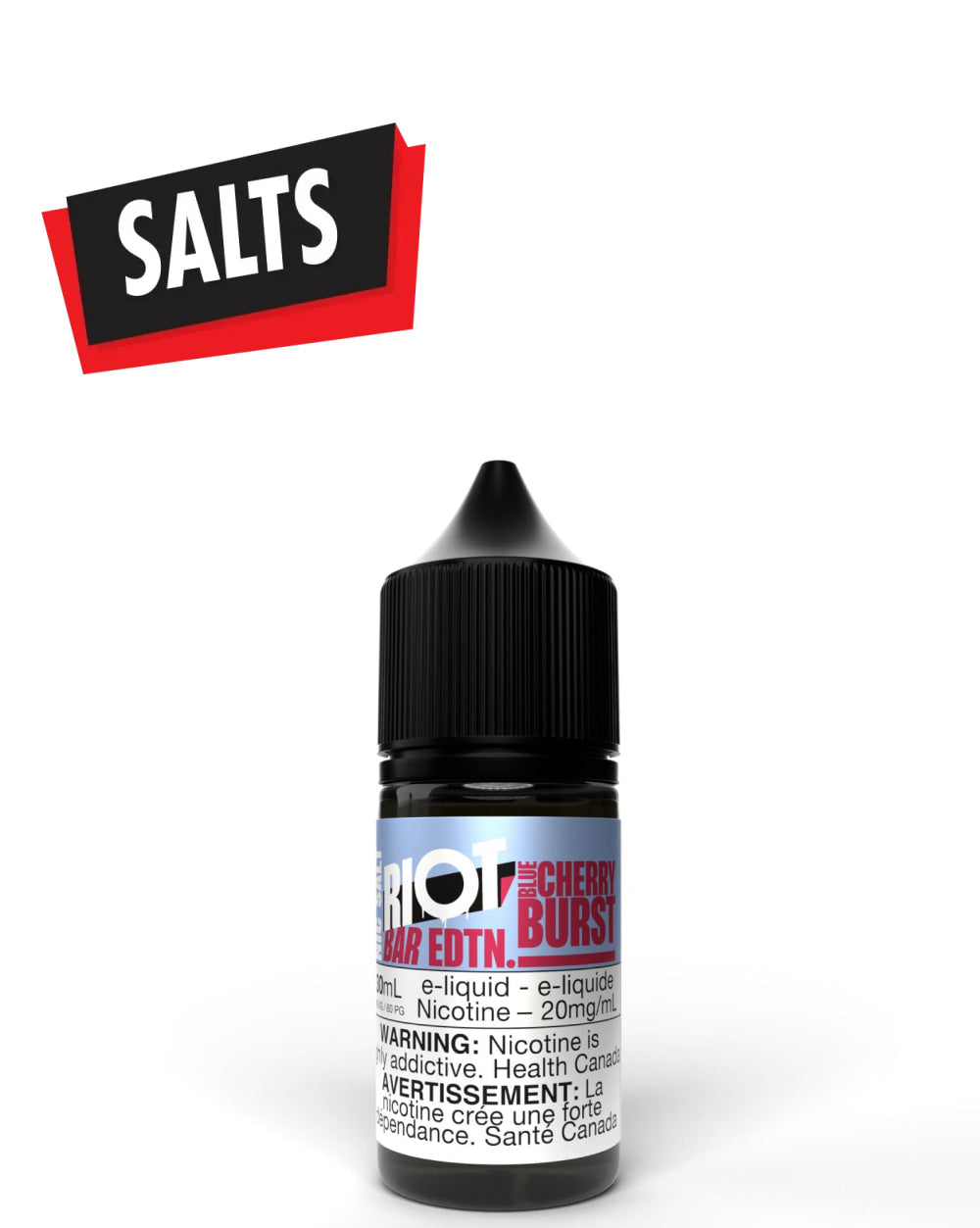 Blue Cherry Burst Salts 30ml by Riot Bar - Rigs N Clouds Canada