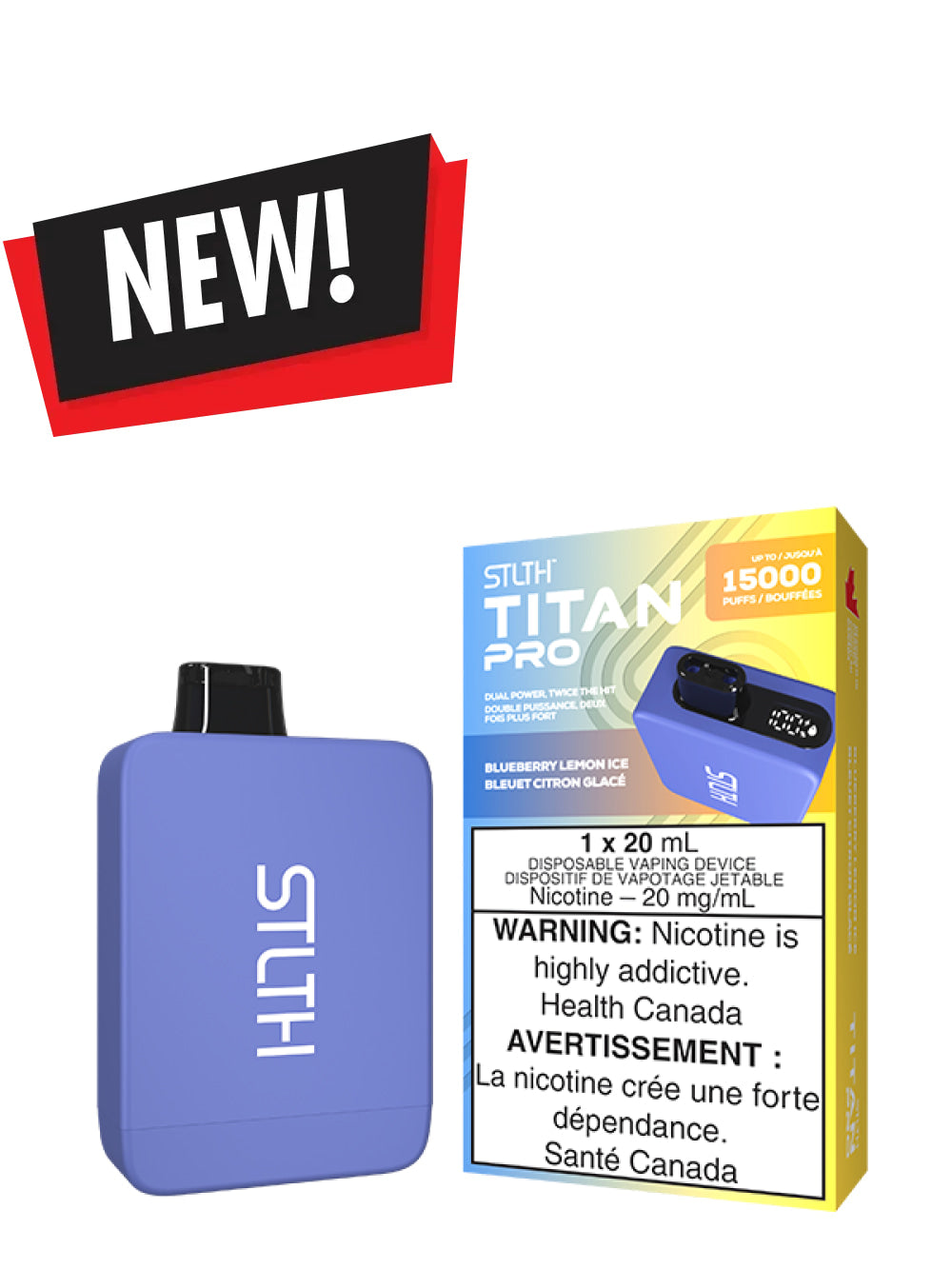 Blueberry Lemon Ice STLTH TITAN PRO Disposable (Carton of 5 Units) - Rigs N Clouds Canada