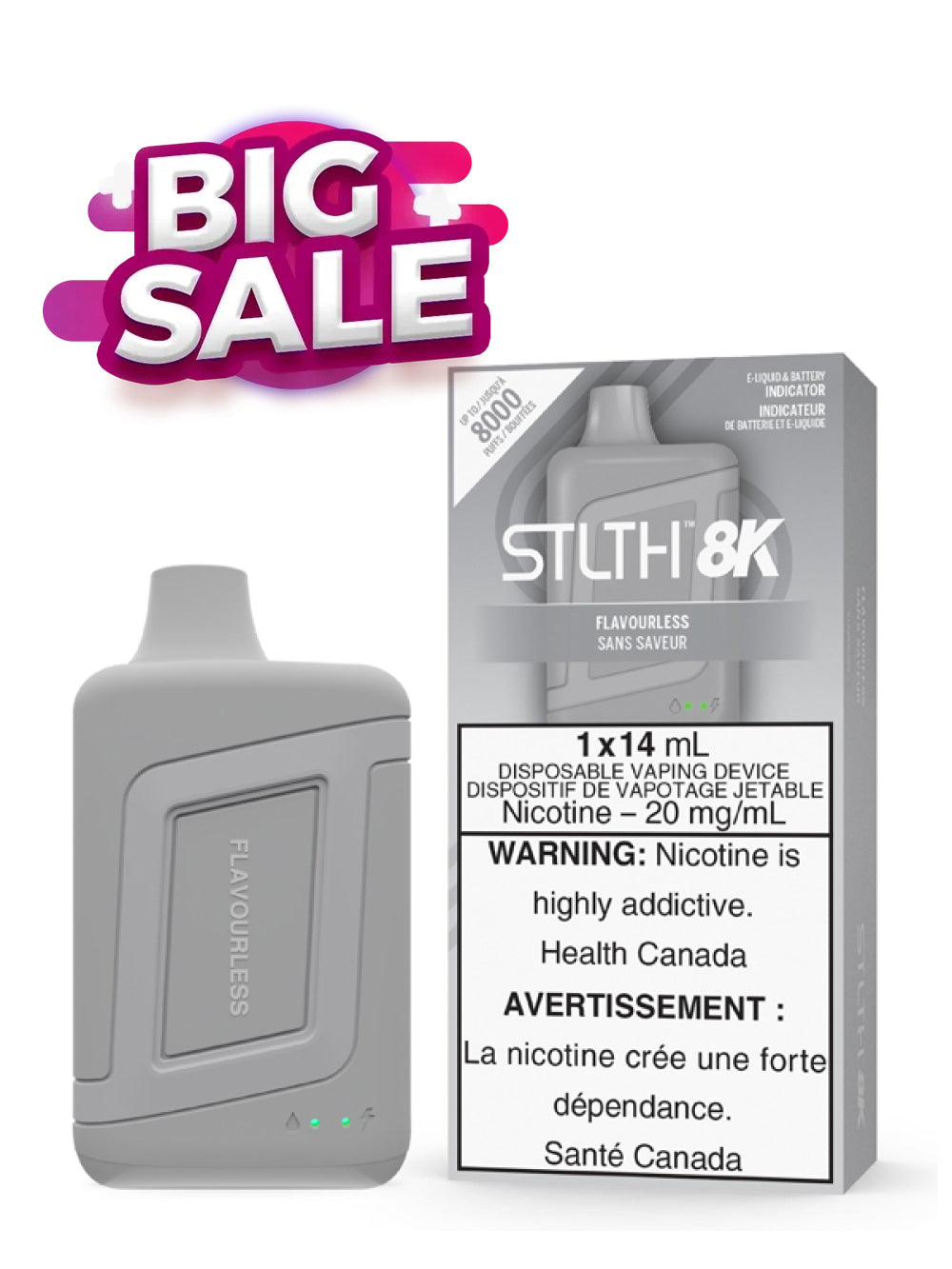 Flavourless STLTH 8K Disposable (Carton of 5 Units) - Rigs N Clouds Canada