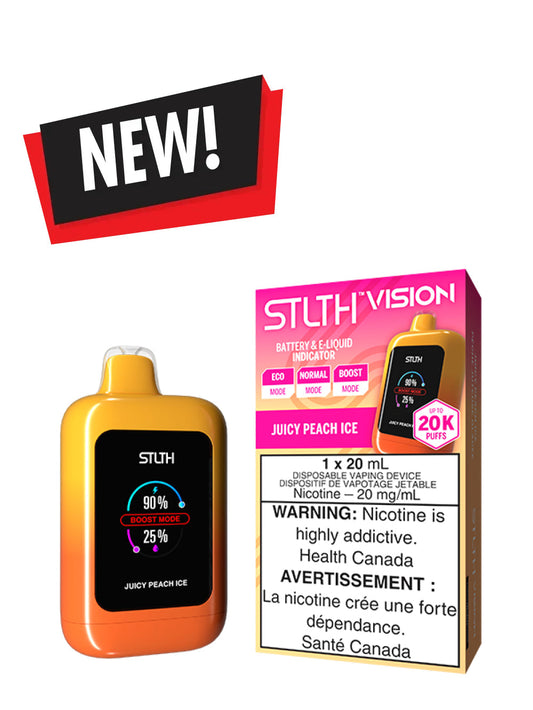 Juicy Peach Ice STLTH Vision Vision Disposable (Carton of 4 Units) - Rigs N Clouds Canada