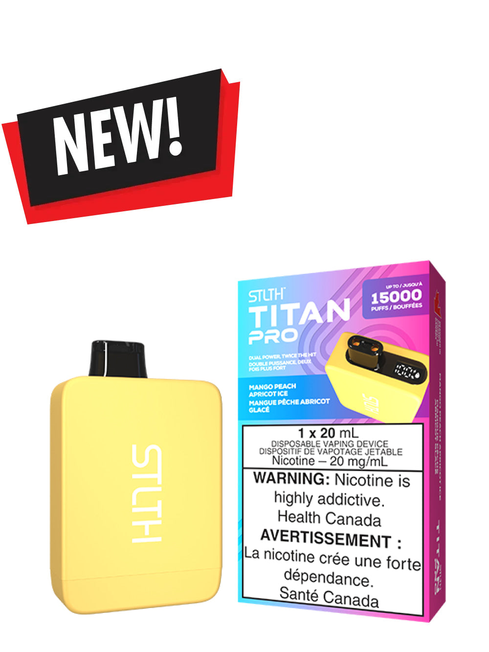 Mango Peach Apricot Ice STLTH TITAN PRO Disposable (Carton of 5 Units) - Rigs N Clouds Canada