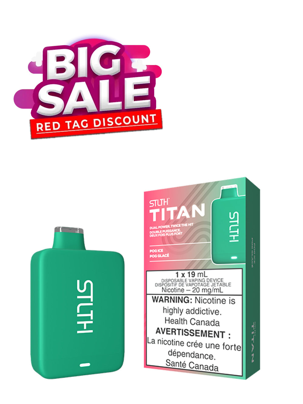 POG Ice STLTH TITAN Disposable (Carton of 5 Units) - Rigs N Clouds Canada