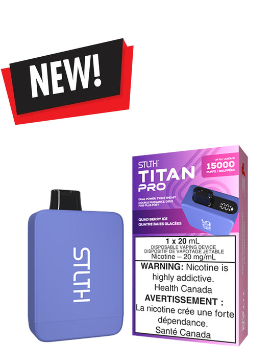 Quad Berry Ice STLTH TITAN PRO Disposable (Carton of 5 Units) - Rigs N Clouds Canada