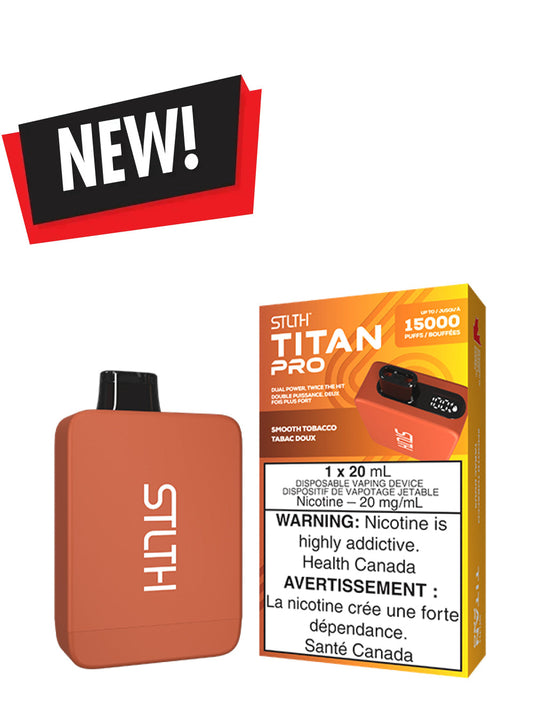 Smooth Tobacco STLTH TITAN PRO Disposable (Carton of 5 Units) - Rigs N Clouds Canada