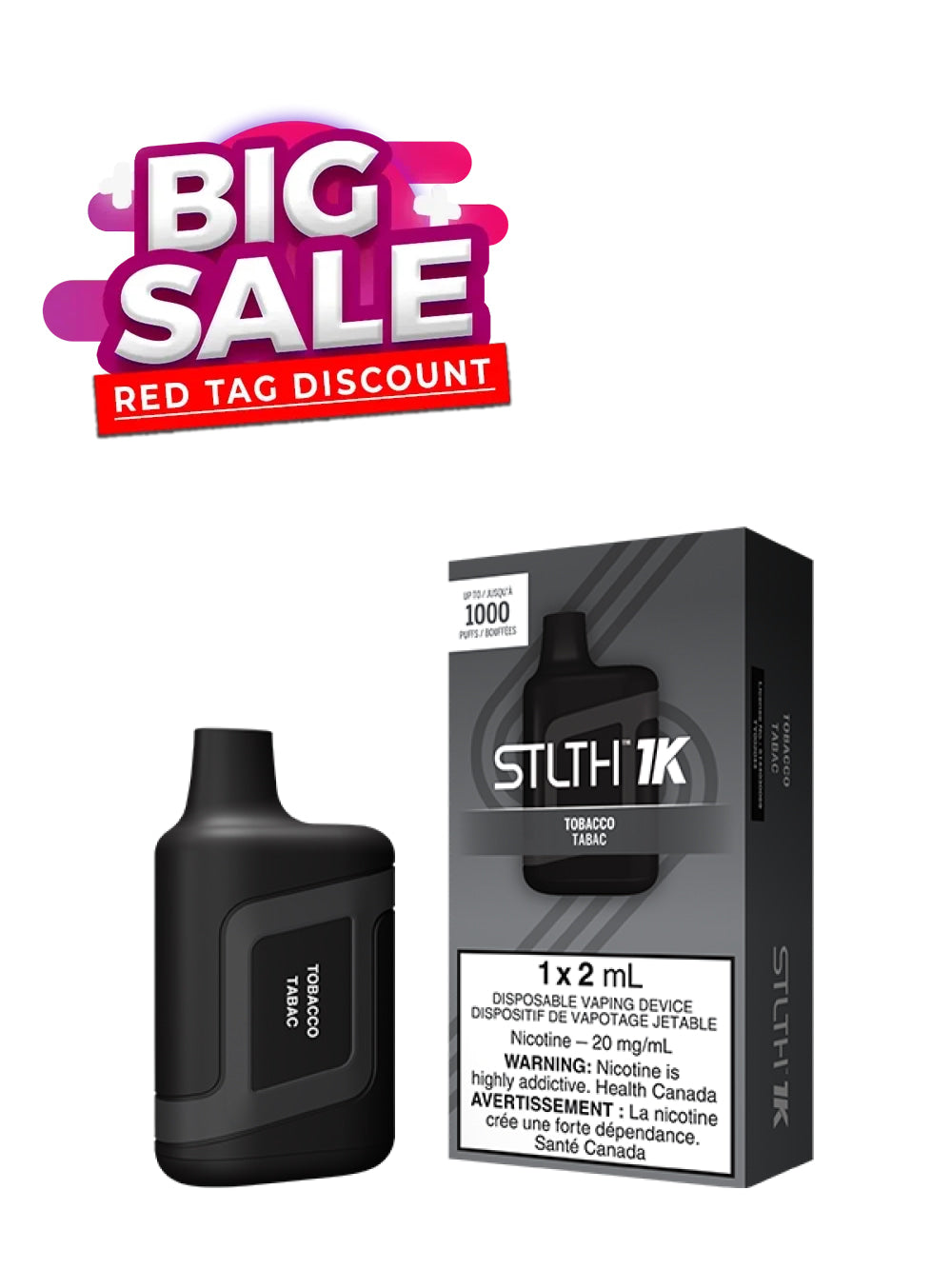 Tobacco STLTH 1K Disposable (Carton of 6 Units) - Rigs N Clouds Canada