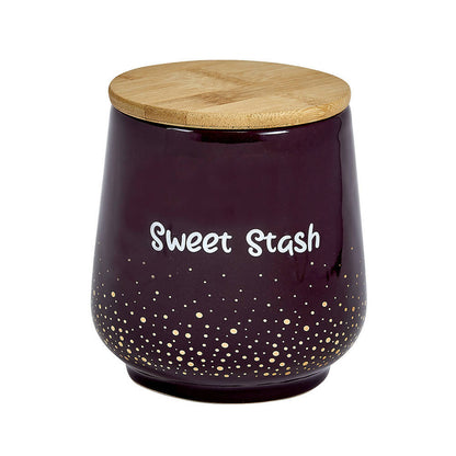 DELUXE CANISTER STASH JAR - GOLD DOTS - SWEET STASH_0